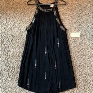 Pixley hand beaded little black dress. NWT